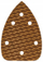 Letër smerilje delta Dedra DED7941R6, granulim 180, 140x140x80mm, me ngjitje Velcro, 5 copa