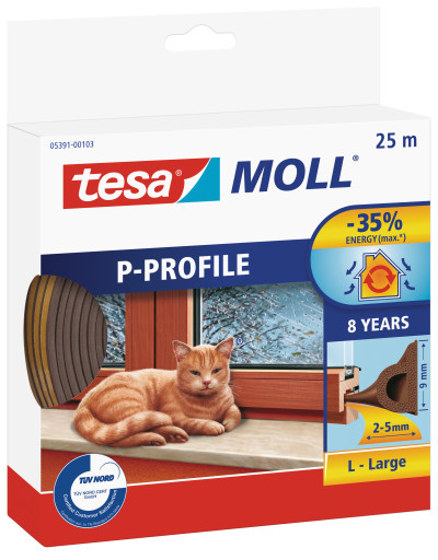 Vulë gome vetëngjitëse Tesa, 25 m, 9 mm, e kaftë