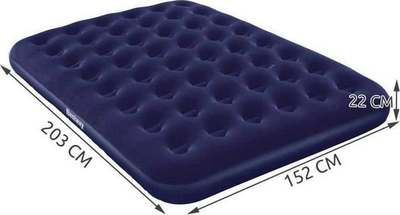 Dyshek ajri Bestway Velour Mattress Queen, 203x152x22cm, dopio, blu e errët