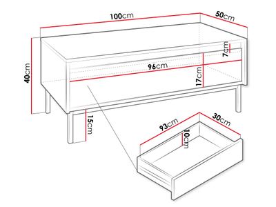 Tavolinë për kafe Samker 1SZ (100 x 40 x 50)