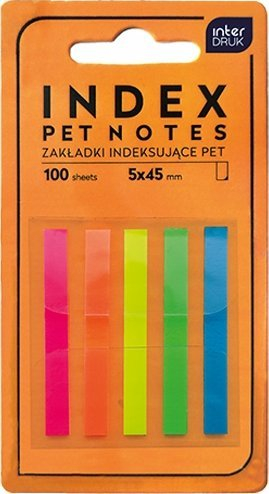 Shirita ndarës për klasor Interdruk PET Neon, 5x45mm, shumëngjyrëshe