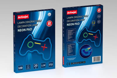 Lampë muri dhe tavani Activejet AJE Neon Pad, LED RGB, USB, shumëngjyrëshe