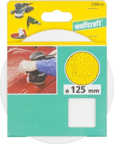 Jastëk lustre prej filci Wolfcraft 125 mm, me Velcro, i bardhë