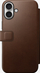Këllëf portofol Nomad Modern Leather Folio për iPhone 16 Plus, lëkurë full grain, MagSafe, kafe