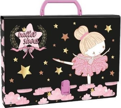 Папка за документи Derform Ballerina 12, дебел картон, со рачка, во повеќе бои