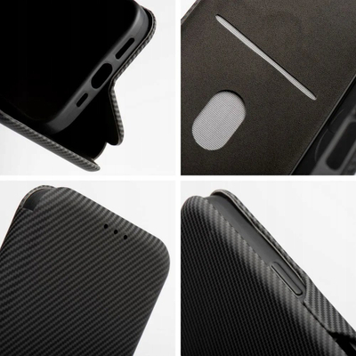 Фолио маска со страничен магнет за iPhone 15 Pro, заштитна, црна