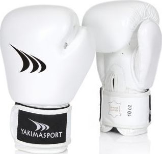 Doreza boksi YakimaSport Boxing Gloves Crab, lëkurë natyrale, të bardha