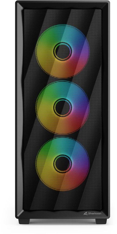 Kasa PC Sharkoon VK4 ARGB, mid tower, xham i temperuar, e zezë