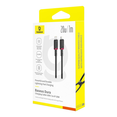 USB C кабел Baseus Dura, 1 m, 20W, сиво и црно
