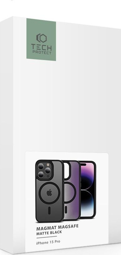 Set mbrojtës Tech-Protect MagMat për iPhone 15 Pro, MagSafe, ngjyrë e zezë mat