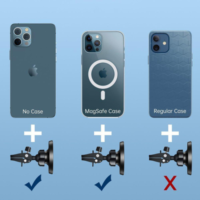 Mbajtëse magnetike makine Choetech MagSafe për iPhone 12, për në grilën e ajrit, e zezë