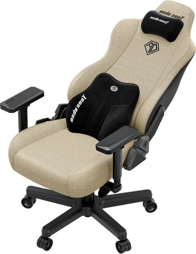 Karrige gaming Anda Seat Kaiser 3E XL, pëlhurë, ergonomike, bezhë