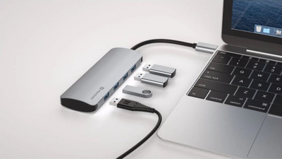 USB Ц хаб Swissten 8 во 1, HDMI 4K, PD 100W, сив алуминиум