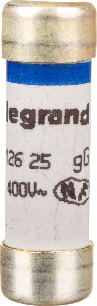 Siguresë cilindrike Legrand 400V, 25A, qeramike 10 x 22 mm, e bardhë