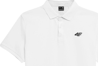Polo për burra 4F M316, 100% pambuk, prerje normale, e bardhë