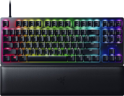 Tastierë gaming Razer Huntsman V2 Tenkeyless, optike, switches Purple Clicky, layout gjerman, e zezë