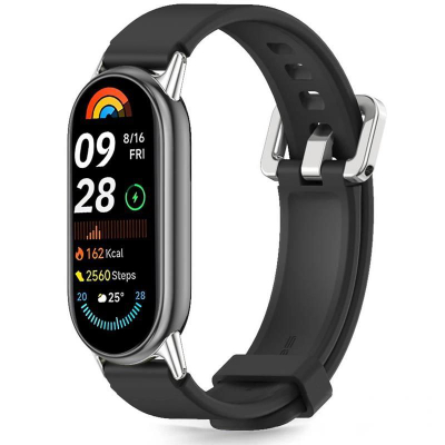 Rrip për orë inteligente Tech-Protect IconBand Classic për Xiaomi Smart Band 8 9 10 NFC, silikon i butë, i zi