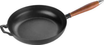 Tigan gize Staub, 24 cm, dorezë druri, i zi