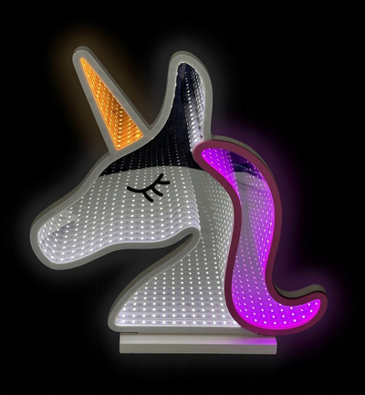 Llambë dekorative 2Kids Toys Unicorn, LED RGB, efekt neon infinity, shumëngjyrëshe