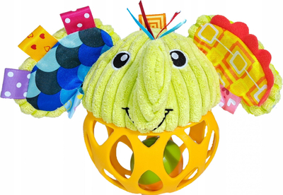 Lodër rrotulluese Dumel Rattle Ball Elephant, shumëpërdorimshme për beba, me kafshore