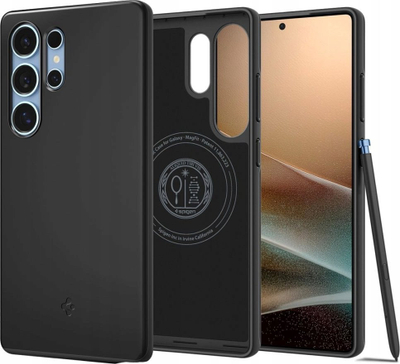 Kapak telefoni Spigen Thin Fit MagFit për Galaxy S25 Ultra, magnetik, i zi