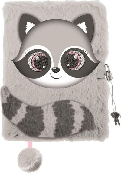 Ditar St. Majewski Furry A5 Raccoon, kapës 3D, 96 faqe, shumëngjyrësh