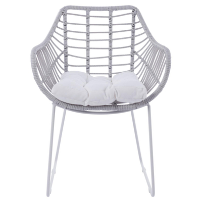 Karrige metalike Wicker (HM5300.02), bardhë/ gri