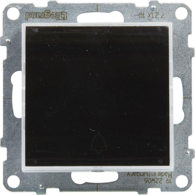 Buton shtypës me ndriçim Legrand SUNO 721410, 6A 250V, terminale automatike, i zi