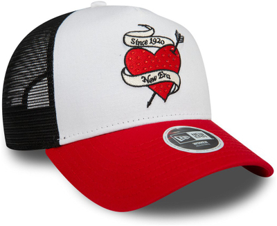 Kapele New Era Womens Rhinestone Red A Frame Trucker, snapback, e kuqe