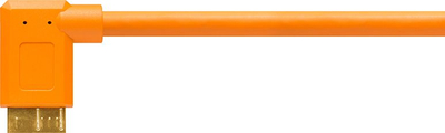 Kabllo Tether Tools TPro USB 3.0 Micro B me kënd djathtas, 4.6m, portokalli
