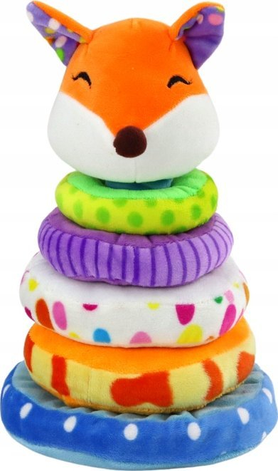 Lodër pelushi piramidë Leantoys Fox, 27cm, shumëngjyrëshe