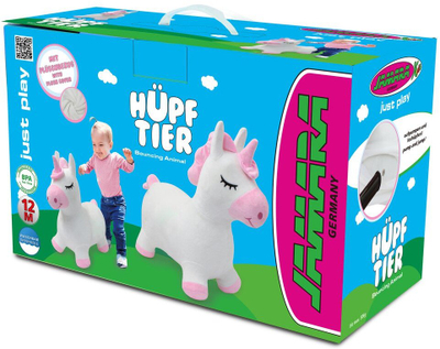 Lodër kërcimi Jamara Bouncing Animal Unicorn, me mbulesë pelushi, me pompë ajri, shumëngjyrëshe