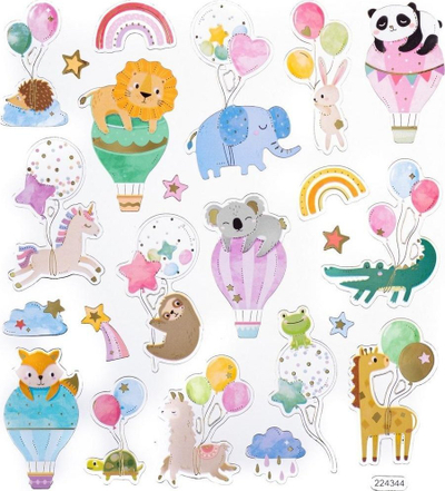 Stickerë dekorativë Dalprint Birthday, motive ditëlindjeje, transparent, shumëngjyrësh