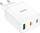 Karikues Hoco N33 për në prizë, 2x USB‑C, USB‑A, 35W, i bardhë