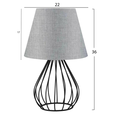 Llambë tavoline trup metal (HM7604.02), zezë/ gri
