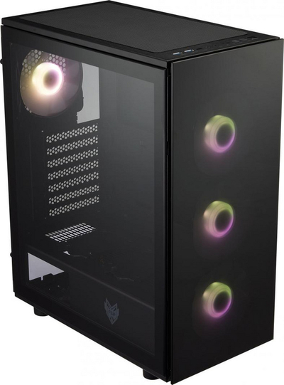 Kasë për kompjuter FSP / Fortron CMT340 Plus ARGB, e zezë / transparente