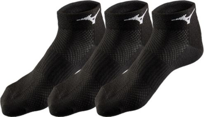 Çorape sportive Mizuno Run, 3 palë, deri te kyçi, të zeza