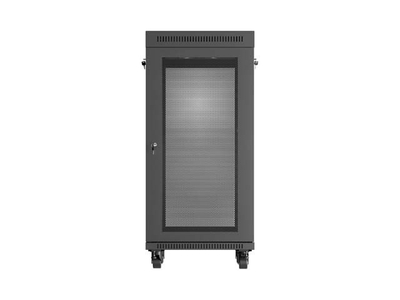 Kabinet rack Lanberg FF01-6624-23BL, 24U, për dysheme, i zi