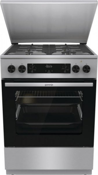 Shporet me gaz dhe furrë elektrike Gorenje G600 GKS6C71XF, 71L, Inox