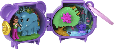 Сет за игра Polly Pocket Pet Connects Elephant, компактен, со фигура, повеќебојен