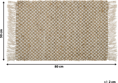 Rrugicë jute ZERDALI, 50 x 80 cm, model me fije, bezhë