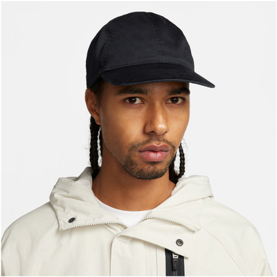 Kapele Nike Swoosh Club, e zezë, e rregullueshme, stil washed