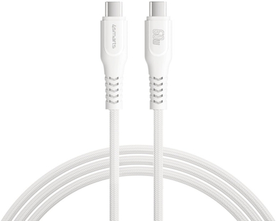 Kabllo USB C 4smarts PremiumCord, USB C në USB C, 60W, 1.5m, e bardhë