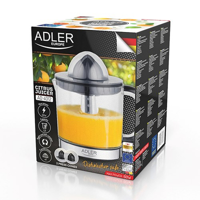 Shtrydhëse agrumesh Adler AD 4012, 1.2L, rrotullim në dy drejtime, e zezë me inoks