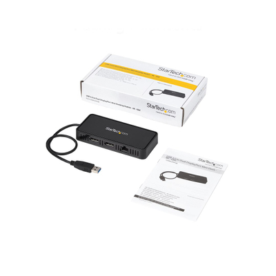 Dok lidhës StarTech USB 3.0 Mini Dock, dy ekrane, Gigabit Ethernet, i zi
