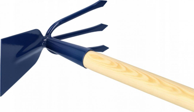 Motikë kopshti Kotarbau 121, 2 në 1, dorezë druri 121 cm, blu