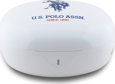 Безжични слушалки US Polo DH Logo, Bluetooth 5.4, со кутија за полнење, бели