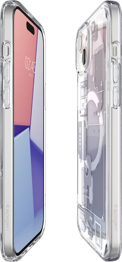 Kapak telefoni Spigen Ultra Hybrid MagSafe, për iPhone 15 Plus 6.7", transparent i bardhë