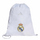 Çantë sportive adidas Real Madrid Gymsack JX3188, 100% poliester i ricikluar, xhep anësor me zinxhir, e bardhë