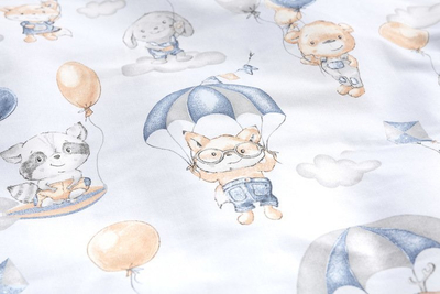 Mbështetës krevati për bebe Sensillo Flight in Clouds Plush Karo, kadife, 180x30 cm, gri